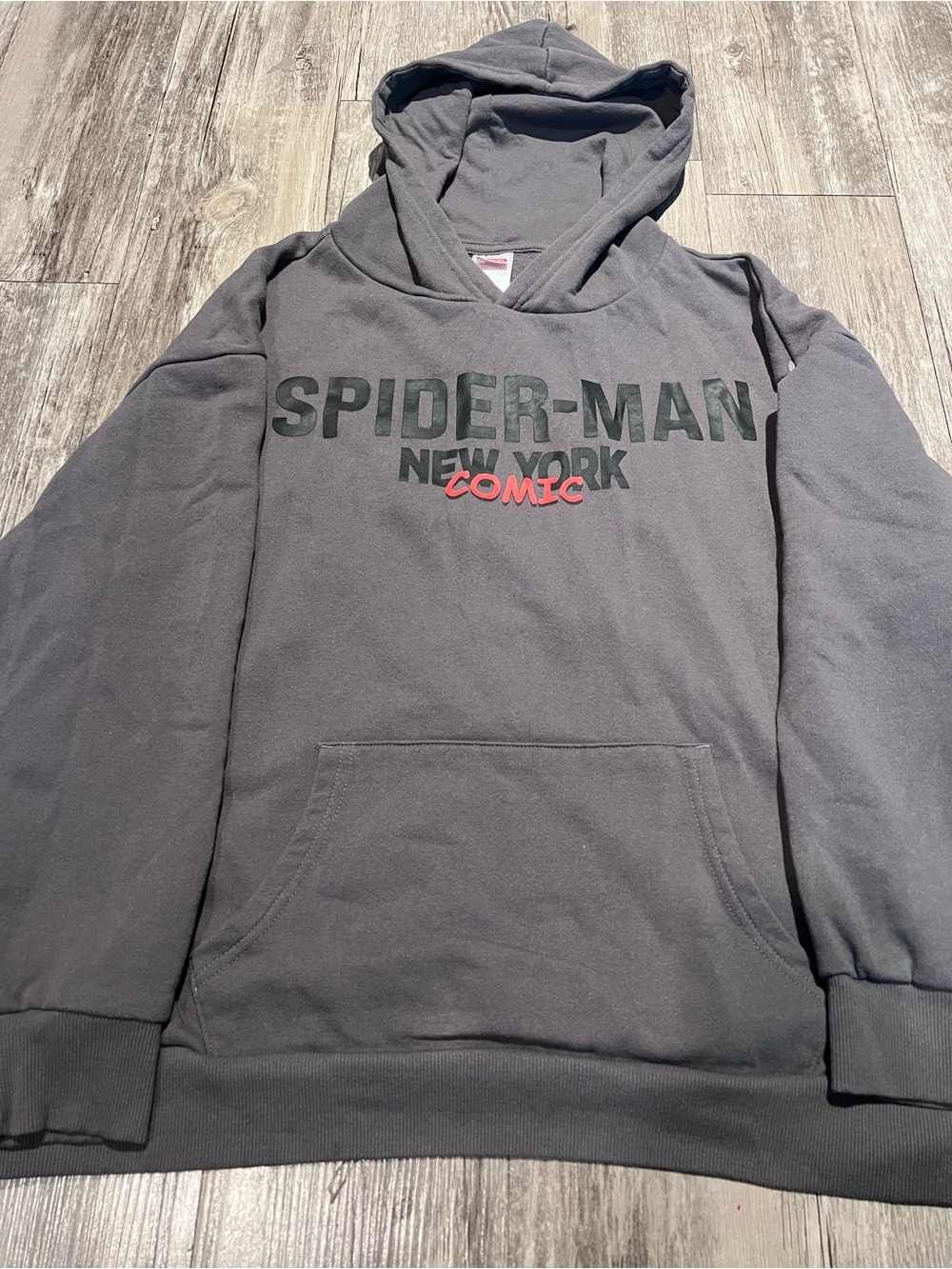 Marvel Spider-Man New York Hoodie - Gray with Red Logo